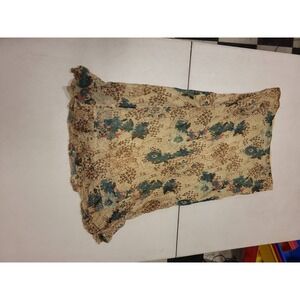 E New York Scarf Womens Large 100% Silk Floral Print Lightweight Sheer Beaded